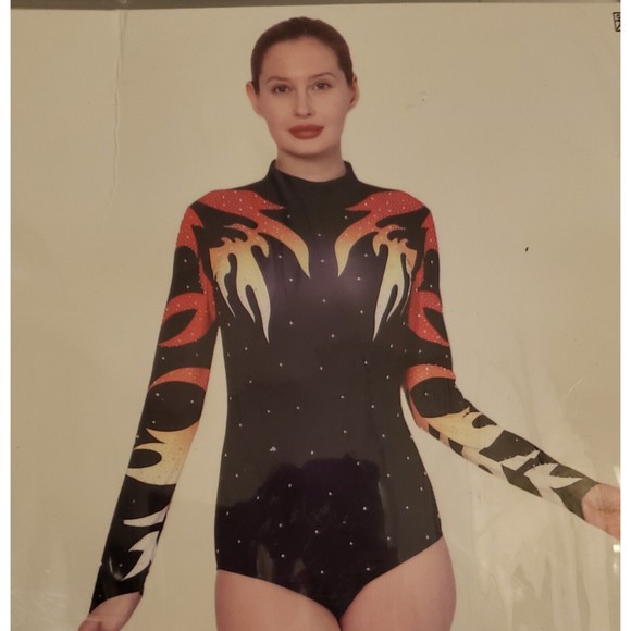 New Fire Costume Bodysuit- Adult Small - Picture 1 of 6